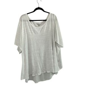 Lane Bryant White Sheer Hi-Low Oversized Top